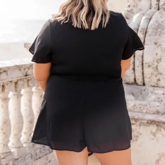 Pink Lily Black Romper Love For A Lifetime XL - Picture 4 of 15